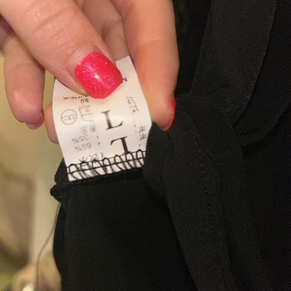 FLARE LACE BLACK SLEEVES BEDAZZLED RHINESTONE TOP LACE DETAILING SPARKLY - Picture 11 of 11